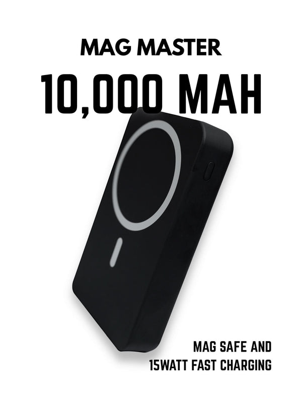 Mag Master Power Bank - Mag Safe 10000mAH with Stand - Black