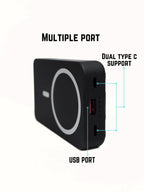 Mag Master Power Bank - Mag Safe 10000mAH with Stand - Black