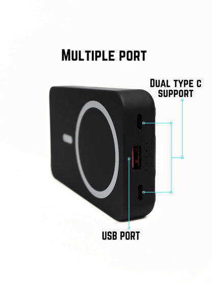Mag Master Power Bank - Mag Safe 10000mAH with Stand - Black