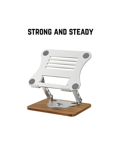 Wooden Base 360 Laptop Stand